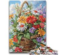 Puzzle per adulti e ragazzi 1000 pezzi Fiori nel cesto per età 14 anni e oltre Bellissimo gioco di design Bellissimo gioco di design Ottimo regalo 26x38cm