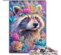 Puzzle per adulti e ragazzi 1000 pezzi Fiori Procione, analisi e logica con pezzi completamente interconnessi di forma casuale per età dai 14 anni in su 50x75cm