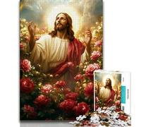 Puzzle per adulti e ragazzi, 1000 pezzi, Gesù nel giardino, difficili da completare ma divertenti e spiritosi, regalo di compleanno, regali, decorazioni murali 38x26cm