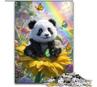 Puzzle per adulti e ragazzi 1000 pezzi Girasole Panda, giocattoli educativi, giochi antistress, interazione genitore-figlio (dimensioni 50x75cm)