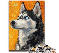 Puzzle per adulti e ragazzi, 1000 pezzi, Husky, puzzle da 1000 pezzi, perfetto per le serate di gioco, giocattolo colorato per la casa, regalo (38x26cm)