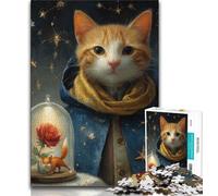 Puzzle per adulti e ragazzi, 1000 pezzi, Il piccolo principe e il gatto, sfida difficile antistress con poster abbinato e foglio di quiz (75x50cm)