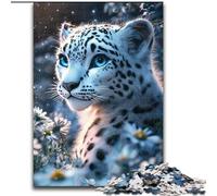 Puzzle per adulti e ragazzi 1000 pezzi Leopardo delle nevi, analisi e logica con pezzi completamente interconnessi di forma casuale per età dai 14 anni in su 26x38cm