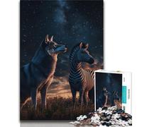 Puzzle per adulti e ragazzi, 1000 pezzi, lupi e zebre, ideale come regalo per tutta la famiglia, adatto per bambini di età compresa tra 14 e 18 anni (dimensioni 75x50cm)