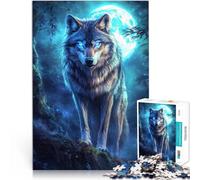 Puzzle per adulti e ragazzi 1000 pezzi Lupo della Luna Fredda Fatto di cartone Adatto a persone dai 14 anni in su Giocattoli da regalo per la famiglia Come regalo per tutta la famiglia e gli amici