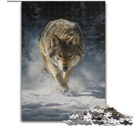 Puzzle per adulti e ragazzi, 1000 pezzi, Lupo nella neve, aiuta il cervello a esercitare i giocattoli avvincenti per coltivare la pazienza e migliorare la memoria (dimensioni 50x75cm)