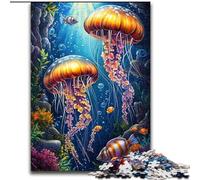 Puzzle per adulti e ragazzi 1000 pezzi Meduse dell'oceano, giocattoli, giochi educativi, antistress, migliorano l'amore tra coppie (dimensioni 26x38cm)
