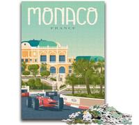 Puzzle per adulti e ragazzi, 1000 pezzi, Monaco, Francia, paesaggio urbano, per 14+ anni, difficile da completare ma divertente e umoristico, regalo di compleanno (dimensioni 38x26cm)