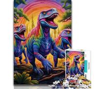 Puzzle per adulti e ragazzi 1000 pezzi Mondo dei dinosauri, giocattoli, giochi educativi, antistress, collezione di artisti, belle arti 75X50CM
