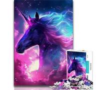 Puzzle per adulti e ragazzi 1000 pezzi motivo: cavallo viola sognante per adolescenti gioco stimolante ideale come regalo per tutta la famiglia 38x26cm