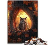 Puzzle per adulti e ragazzi, 1000 pezzi, motivo: gufo e fiori, aiuta il cervello a esercitare, giocattoli avvincenti per coltivare la pazienza, decorazione da parete, 26x38cm