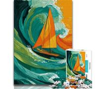 Puzzle per adulti e ragazzi, 1000 pezzi, nave che naviga sul mare, aiuta il cervello a esercitare i giocattoli avvincenti per coltivare la pazienza, decorazione perfetta (75x50cm)