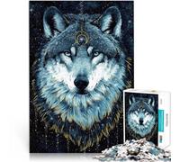 Puzzle per adulti e ragazzi 1000 pezzi Nel buio Lupo Fatto di cartone Adatto a persone dai 14 anni in su Giocattoli per la decorazione della casa Regalo divertente misurare:38x52cm