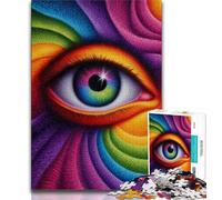 Puzzle per adulti e ragazzi, 1000 pezzi, occhi psichedelici, 1000 pezzi per adulti, antistress, per trascorrere il tempo libero, interazione genitore-figlio (dimensioni 38x26cm)