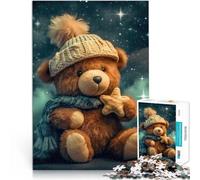 Puzzle per adulti e ragazzi 1000 pezzi Orsacchiotto in pigiama Fatto di legno Adatto a persone dai 14 anni in su Decorazione d'arte per la casa Collezione degli artisti, Belle arti misurare：50x75cm