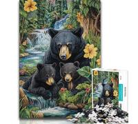 Puzzle per adulti e ragazzi, 1000 pezzi, orso nero della giungla, per gioco educativo, giocattolo, regalo di compleanno, regali, arte murale, 50x75cm