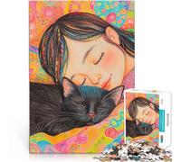 Puzzle per adulti e ragazzi 1000 pezzi Piccolo pisolino con un simpatico gatto ，per età pari o superiore a 14 anni Giocattolo educativo di decompressione intellettuale Regalo - Gioco impegnativo。