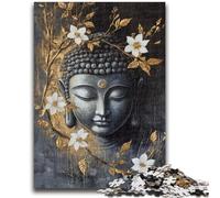 Puzzle per adulti e ragazzi 1000 pezzi Puzzle Buddha in bianco e nero Aiuta il cervello a esercitare Giocattoli avvincenti per coltivare la pazienza Decorazione da parete 26x38cm
