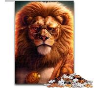 Puzzle per adulti e ragazzi, 1000 pezzi, puzzle di animali fantastici, leone ed elefante, giocattolo, gioco intellettuale, regalo di compleanno, regali, arte murale per età 14+ (dimensioni 26x38cm)