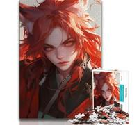 Puzzle per adulti e ragazzi, 1000 pezzi, puzzle di animali, volpe e uomo, sfida difficile antistress con poster abbinato e foglio di quiz (38x26cm)