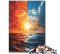 Puzzle per adulti e ragazzi, 1000 pezzi, puzzle di ghiaccio e fuoco, cielo, per ragazzi, giochi divertenti, decorazioni da parete, regali unici per compleanno e Natale (75x50cm)