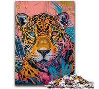 Puzzle per adulti e ragazzi 1000 pezzi Puzzle Fiori e leopardi aiutano il cervello a esercitare Giocattoli avvincenti per coltivare la pazienza Decorazione da parete 50x75cm