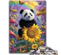 Puzzle per adulti e ragazzi 1000 pezzi Puzzle Girasole Panda Aiuta il cervello a esercitare Giocattoli avvincenti per coltivare la pazienza Adatto alle coppie 26x38cm