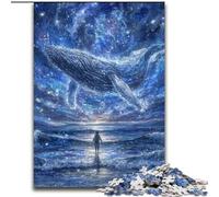 Puzzle per adulti e ragazzi, 1000 pezzi, puzzle Space Whale, aiuta il cervello a esercitare i giocattoli avvincenti per coltivare la pazienza, decorazione perfetta, 50x75cm