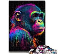 Puzzle per adulti e ragazzi, 1000 pezzi, scimmia, animale, pop art, per 14+ anni, difficile da completare ma divertente e umoristico, regalo di compleanno, 50x75cm