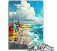 Puzzle per adulti e ragazzi 1000 pezzi Seaside City Stress Reliever Difficile Sfida Offerta come regalo per tutta la famiglia 50x75cm