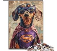 Puzzle per adulti e ragazzi 1000 pezzi Superman Bassotto, gioco intellettuale giocattolo per migliorare l'amore tra coppie dai 14 anni in su, 50x75cm
