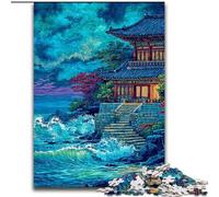 Puzzle per adulti e ragazzi, 1000 pezzi, Tempio coreano, antistress con pezzi completamente interconnessi e di forma casuale, per ragazzi di 14 anni (dimensioni 50x75cm)