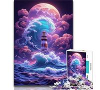Puzzle per adulti e ragazzi, 1000 pezzi, Un faro tra le onde, ideale come regalo per tutta la famiglia, adatto per bambini dai 14 anni in su (dimensioni 38x26cm)