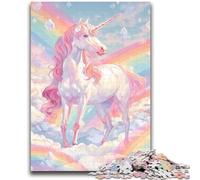 Puzzle per adulti e ragazzi 1000 pezzi Unicorno rosa antistress sfida difficile ideale come regalo per tutta la famiglia 26x38cm