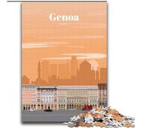 Puzzle per adulti e ragazzi, 1000 pezzi, Viaggio a Genova, gioco educativo, giocattolo, per migliorare la memoria, per età 14 anni, 75x100cm