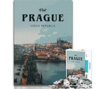 Puzzle per adulti e ragazzi 1000 pezzi Visita Praga, giocattoli, giochi educativi, antistress, collezione di artisti, belle arti (38x26cm)