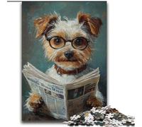 Puzzle per adulti e ragazzi con cane che legge il giornale, 2000 pezzi, adatto a persone dai 14 anni in su, idee regalo per la casa (70x100cm)