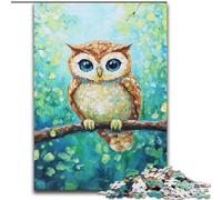 Puzzle per adulti e ragazzi da 1000 pezzi, gufo in piedi su un albero, gioco stimolante e per famiglie con pezzi completamente interconnessi e di forma casuale (dimensioni 26x38cm)