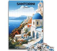 Puzzle per adulti e ragazzi da 1000 pezzi Santorini Grecia Viaggio Divertimento per famiglie Ideale come regalo per tutta la famiglia dai 14 anni in su (dimensioni 50x75cm)