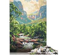 Puzzle per adulti e ragazzi Parco nazionale Kruger Sud Africa Arte Puzzle da 1000 pezzi Puzzle in legno per adulti Divertimento per famiglie Giochi puzzle 1000 pezzi (75x50 cm)