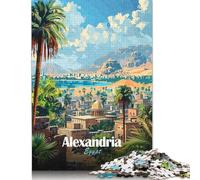 Puzzle per adulti e ragazzi Poster di viaggio di Alessandria d'Egitto, 500 pezzi Puzzle in legno per adulti Puzzle divertenti per famiglie Giochi 500 pezzi (52x38 cm)