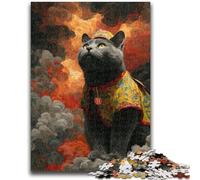 Puzzle per adulti e ragazzi, puzzle da 1000 pezzi, capodanno cinese, gatto, aiuta il cervello, esercita, giocattoli avvincenti per coltivare la pazienza, adatti alle coppie, 50x75cm
