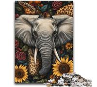 Puzzle per adulti e ragazzi, puzzle da 1000 pezzi, girasole ed elefante, per bambini dai 14 anni in su, interessanti regali per ridurre lo stress, per amici e familiari, 26x38cm