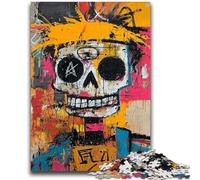Puzzle per adulti e ragazzi, puzzle da 1000 pezzi in stile Basquiat, teschio, per bambini dai 14 anni in su, interessanti regali per ridurre lo stress per amici e familiari, 50x75cm