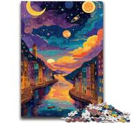 Puzzle per adulti e ragazzi, puzzle da 1000 pezzi, Italia sotto il cielo notturno, per bambini dai 14 anni in su, interessanti regali per ridurre lo stress, per amici e familiari, 50x75cm