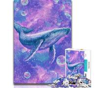 Puzzle per adulti e ragazzi, puzzle da 1000 pezzi, maestosa balena spirituale, gioco stimolante, ideale come regalo per tutta la famiglia (38x26cm)