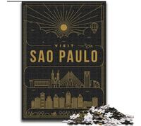 Puzzle per adulti e ragazzi, puzzle da 1000 pezzi, San Paolo, Brasile, per gioco educativo, giocattolo, per migliorare la memoria, per età 14 anni, 50x75cm