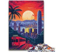 Puzzle per adulti e ragazzi, puzzle da 1000 pezzi, skyline di Hong Kong, gioco educativo, sfida, giocattolo, decorazione da parete, regali unici per compleanno e Natale (dimensioni 50x70cm)