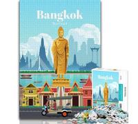 Puzzle per adulti e ragazzi, puzzle da 1000 pezzi, viaggio a Bangkok, giochi educativi, decorazione per la casa, gioco educativo per compleanno, Natale (38x26cm)