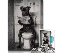 Puzzle per adulti e ragazzi sul cane Boxer, 1000 pezzi, difficili da completare ma divertenti e umoristici, con poster abbinato e foglio di quiz (75x50cm)